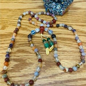 Mala, Healing Necklace/Bracelet In Multi Colored Tones of  Dream Agate, Handmade